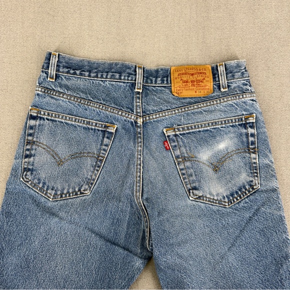 Vintage Y2K Levis 517 Jeans Mens 34x31 (Fits 32x30) Bootcut Fade Wallet Mark 90s - Picture 11 of 13